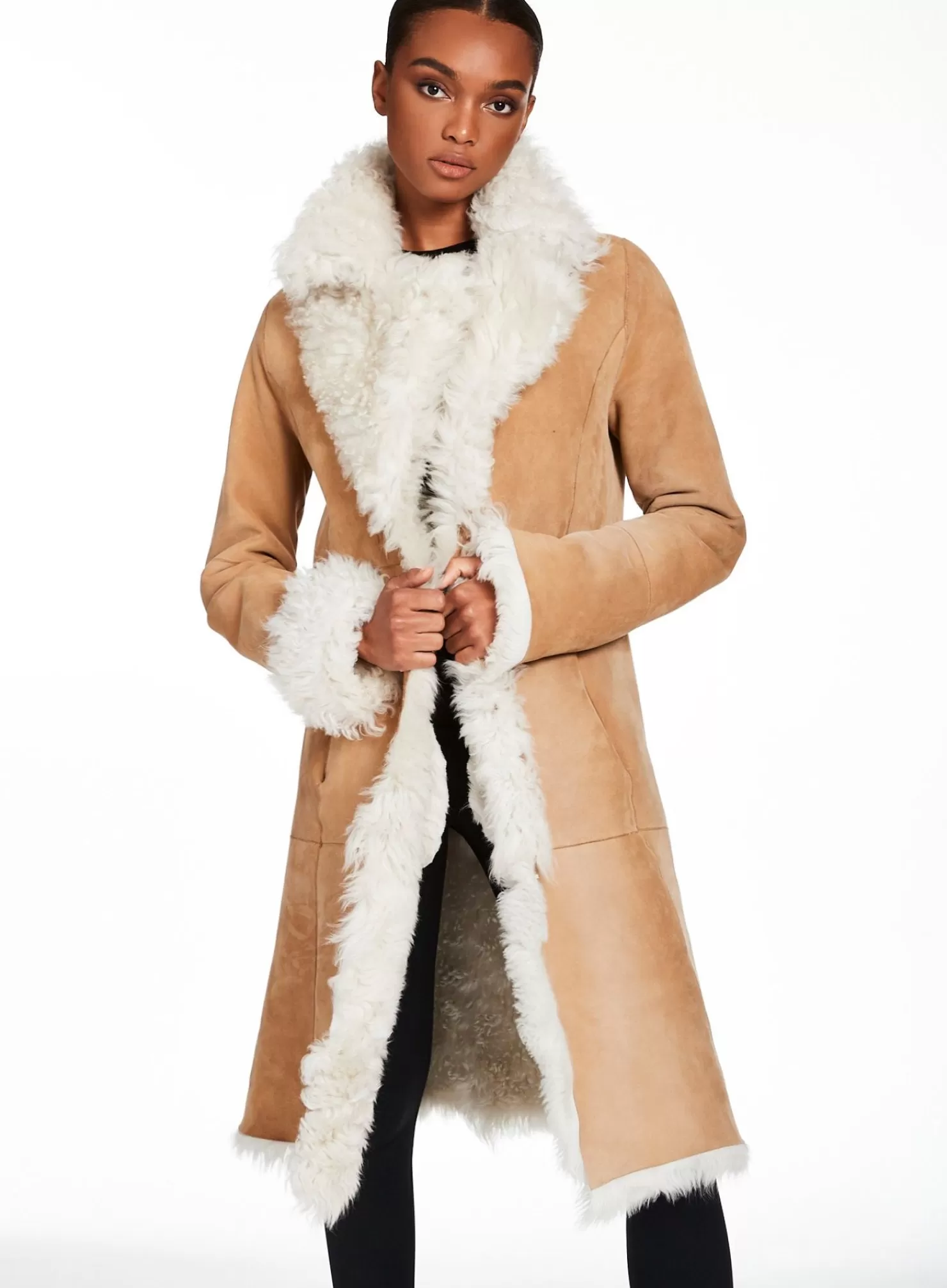 SAM Full Shearling | Carrie Tan/White