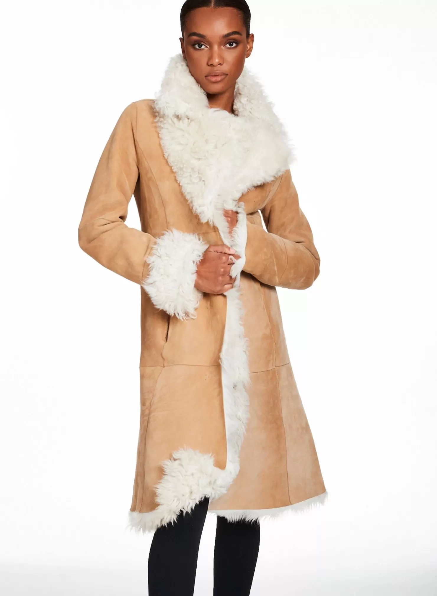 SAM Full Shearling | Carrie Tan/White