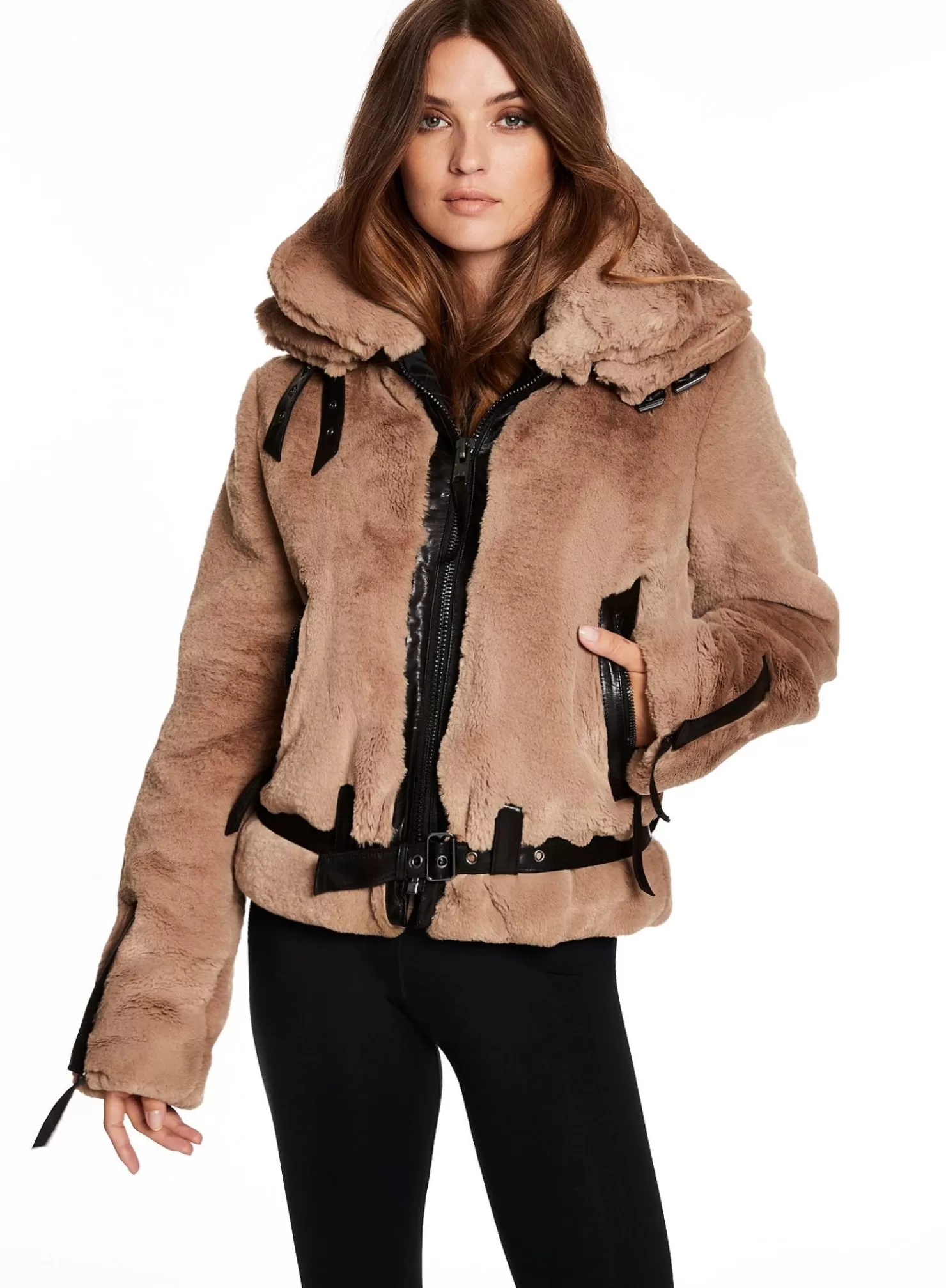 SAM Vegan Leather & Faux Fur | Penelope Camel