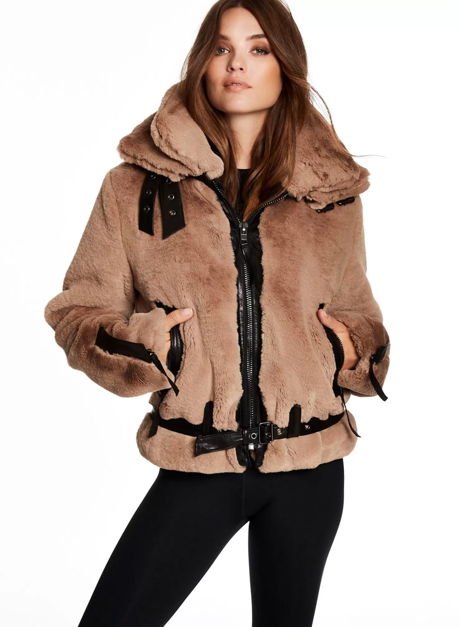 SAM Vegan Leather & Faux Fur | Penelope Camel