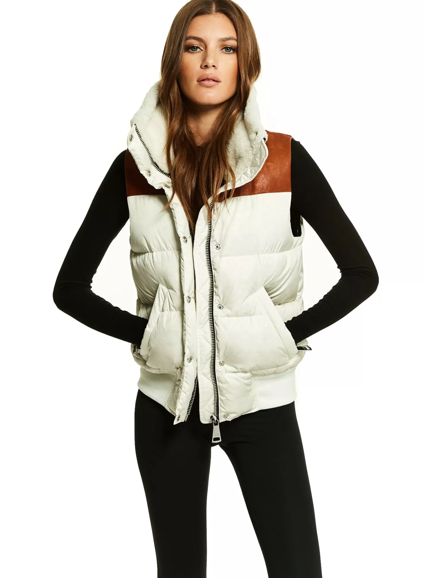 SAM Down With Trim | Sawyer Vest Cream/Saddle