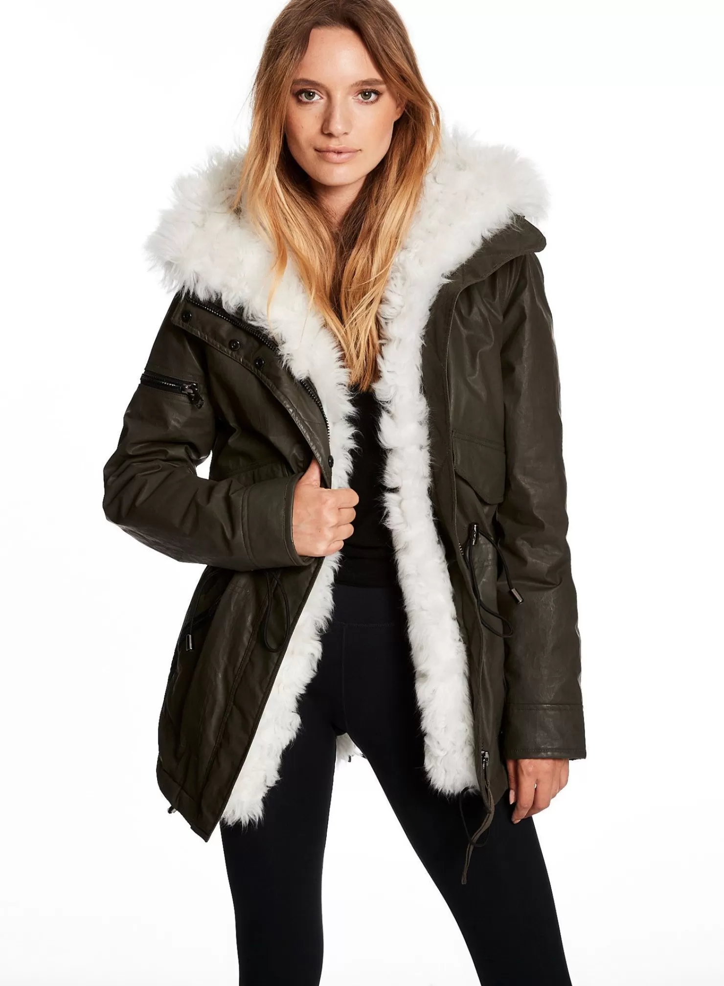 SAM Parkas | Shearling Mini Limelight Military